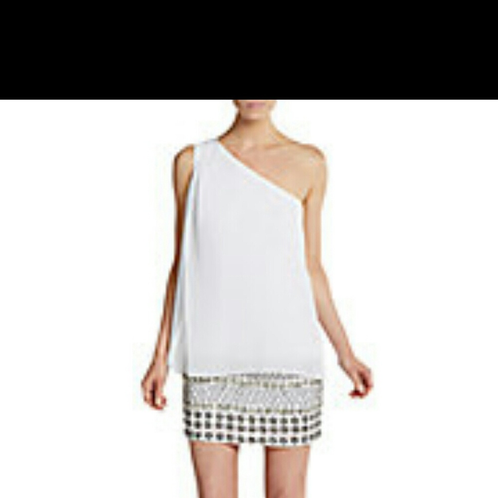 COPY - Aidan Mattox One Shoulder Sequins and Bead…